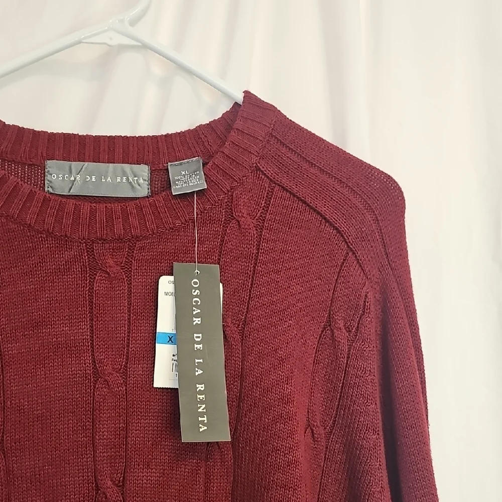 Men's Burgundy Sweater - Picture 3 of 4